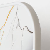 Modern White and Gold Marbled Monogram Name Pickleball Schläger (Linke Seite)