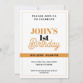 Modern White and Orange Wild Tiger Jungle Geburtst Einladung (Rückseite)