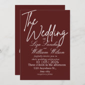 Modern White and red Simple Wedding  Einladung (Vorne/Hinten)