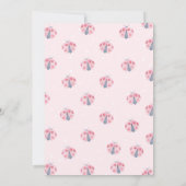 Modern White Arch Pink Ladybug 1. Geburtstag Einladung (Rückseite)