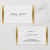 Modern White Background Gold Border Visitenkarte (Vorne/Hinten)