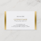 Modern White Background Gold Border Visitenkarte (Rückseite)