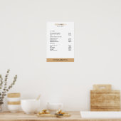 Modern White Beige Brown Price List Poster (Küche)