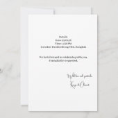 Modern White & Beige Wedding Invitation – Botanica Einladung (Rückseite)