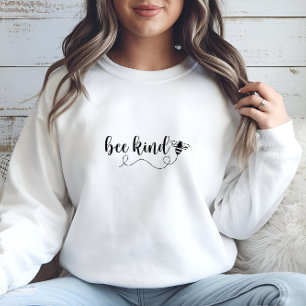 Modern White BeKind Print Sweatshirt