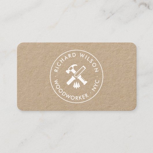 Modern white beruflicher Teppichschild Visitenkarte (Vorderseite)