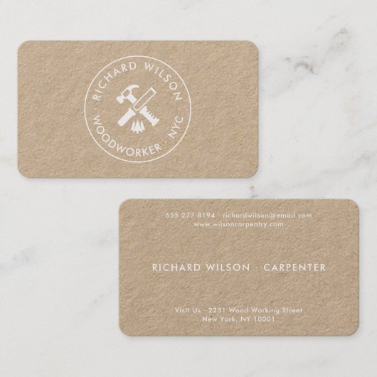 Modern white beruflicher Teppichschild Visitenkarte (Vorne/Hinten)