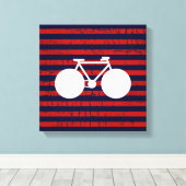 modern white bicycle & red strips leinwanddruck (Insitu (Holzboden))
