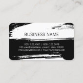 Modern White Black Brush Stroke Paint Visitenkarte (Rückseite)