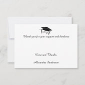 Modern White Black Gold Abschluss Dankeskarte (Rückseite)