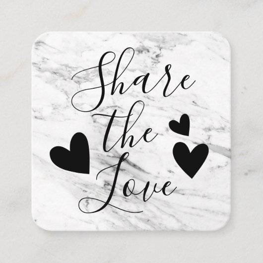 Modern White Black Marble Script Empfehlungskarte (Vorderseite)