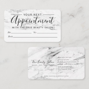 Modern White Black Marble Script Terminkarte