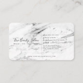 Modern White Black Marble Script Terminkarte (Rückseite)