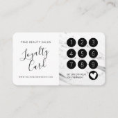 Modern White Black Marble Script Treuekarte (Vorderseite)