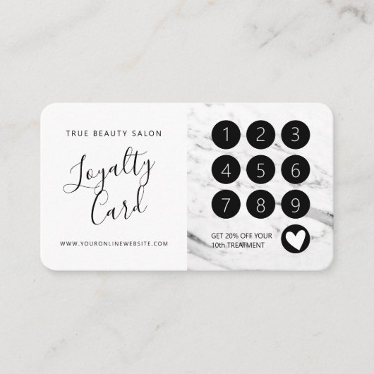 Modern White Black Marble Script Treuekarte (Vorderseite)