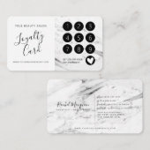 Modern White Black Marble Script Treuekarte (Vorne/Hinten)