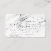 Modern White Black Marble Script Treuekarte (Rückseite)