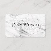 Modern White Black Marble Script Visitenkarte (Vorderseite)