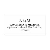 Modern white black minimal wedding return adress permastempel (Design)