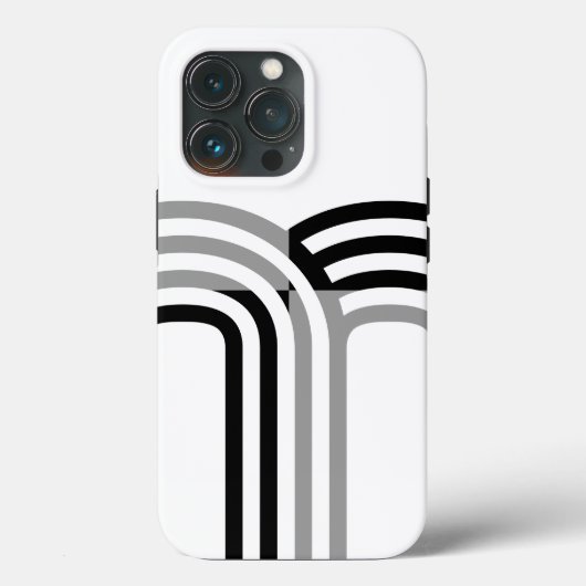 Modern White Black Monotone Urmodell Case-Mate iPhone Hülle (Rückseite)