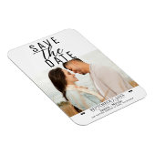 Modern White Black Save the Date Wedding Foto Magnet (Rechte Seite)