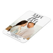 Modern White Black Save the Date Wedding Foto Magnet (Linke Seite)