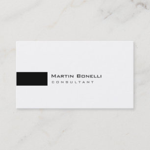 Modern White Black Simple Consultant Business Card Visitenkarte