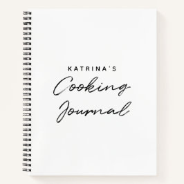 Modern White Black Simple Cooking Journal Notizblock