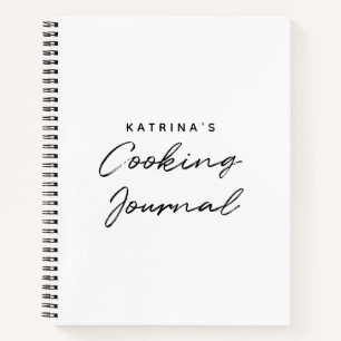 Modern White Black Simple Cooking Journal Notizblock