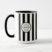 Modern White Black Stripe Custom Image Tasse (Links)