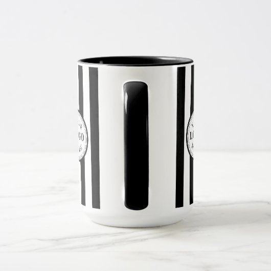 Modern White Black Stripe Custom Image Tasse (Griff)