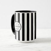 Modern White Black Stripe Custom Image Tasse (Vorderseite Links)