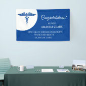 Modern White & Blue Caduceus Nurse Rn Abschluss Banner (Messeveranstaltung)