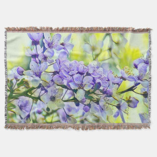 Modern White Blue Green Cherry Blossom Wasserfarbe Decke