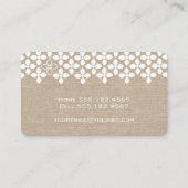 Modern White Blume Mommy Imitate Leinen Business C Telefonnummerkarte (Rückseite)