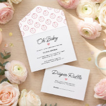 Modern White Blush Oh Baby Girl Dusche