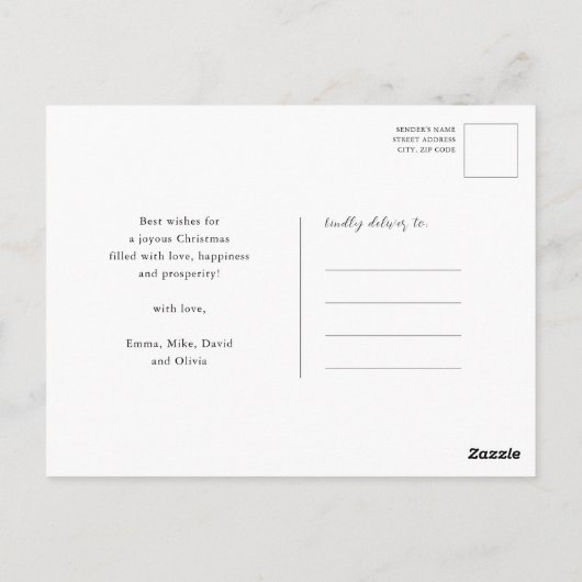 Modern White Bold Fun Script Let It Snow Foto Postkarte (Rückseite)