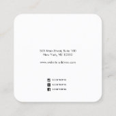 Modern White Bold Typografy Earring Display Quadratische Visitenkarte (Rückseite)