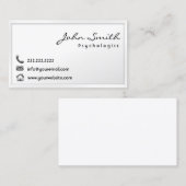 Modern White Border Psychologe Business Card Visitenkarte (Vorne/Hinten)