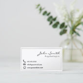 Modern White Border Psychologe Business Card Visitenkarte (Stehend Vorderseite)