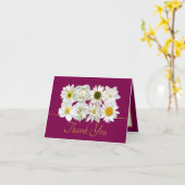 Modern White Botanical Flowers Elegant Thank You Karte (Gelbe Blume)