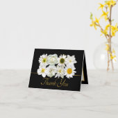 Modern White Botanical Flowers Elegant Thank You Karte (Gelbe Blume)