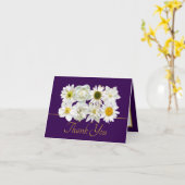 Modern White Botanical Flowers Elegant Thank You Karte (Gelbe Blume)