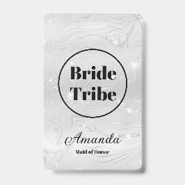 Modern White Bride Tribe Bachelorette Ausweis