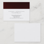 Modern White Browny Red Chubby Business Card Visitenkarte (Vorne/Hinten)