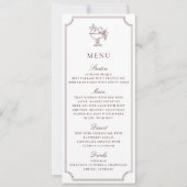 Modern White Burgundy Double Frame wedding Menu Einladung (Vorderseite)