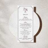Modern White Burgundy Double Frame wedding Menu Einladung