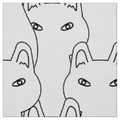 Modern white cat line art pattern stoff (Muster)