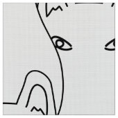 Modern white cat line art pattern stoff (Nahaufnahme)