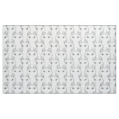 Modern white cat line art pattern stoff (Yard (91,4 cm))